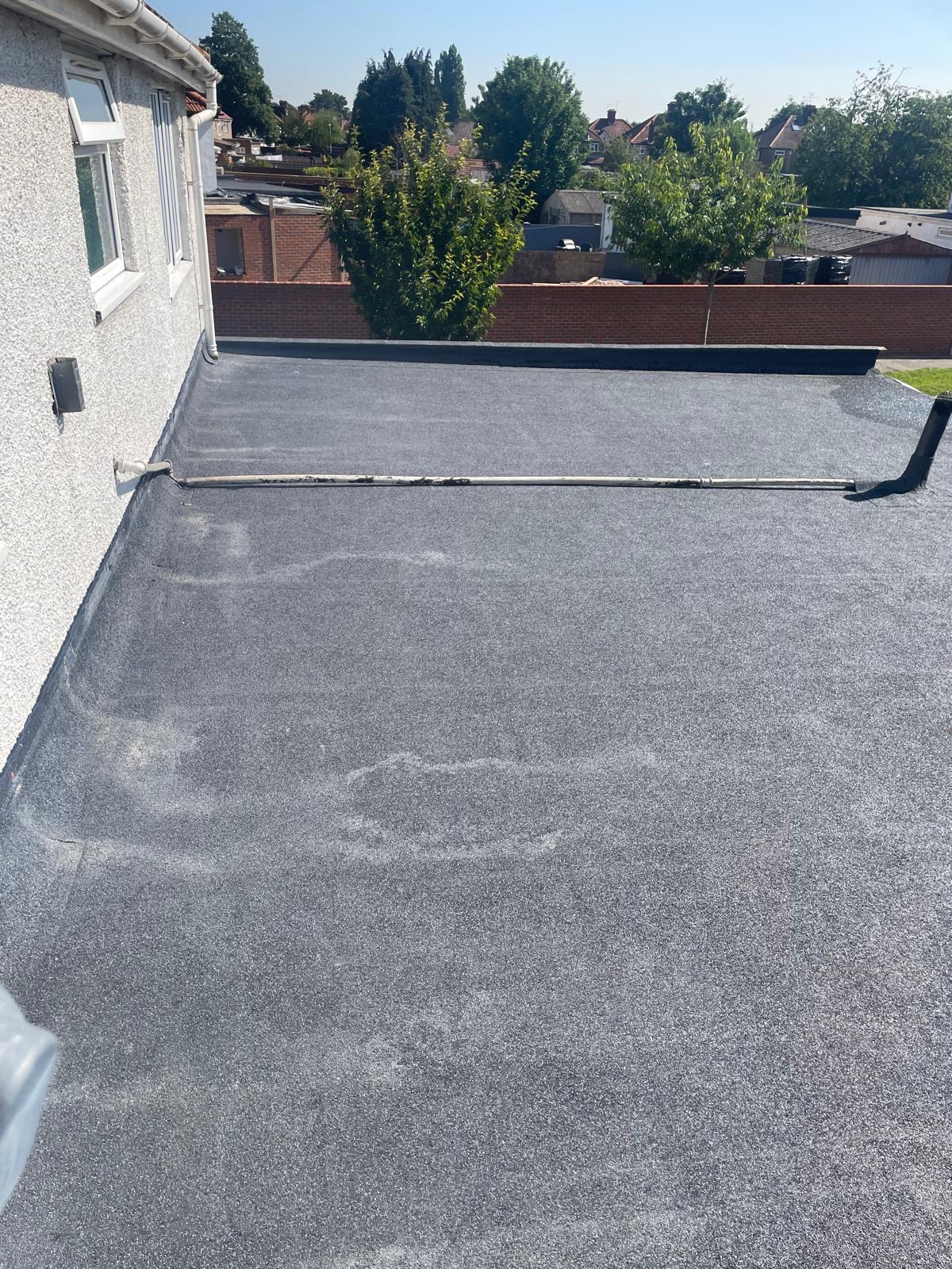 Flat roof viewed towards the garden